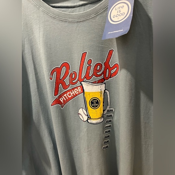 🩵 LIFE IS GOOD Relief Pitcher T-Shirt - (XXXL) - NWT - Picture 6 of 8